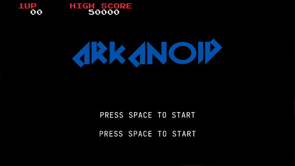 raylib SDF Fonts: Screenshot shows a game title screen. Towards the bottom instruction text PRESS SPACE TO START is rendered twice.  The first occurrence is smooth and rounded, while the second appears a touch pixelated and blurred.