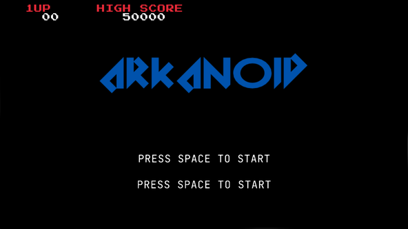 raylib SDF Fonts: Screenshot shows a game title screen. Towards the bottom instruction text PRESS SPACE TO START is rendered twice. The first occurrence is smooth and rounded, while the second appears a touch pixelated and blurred.