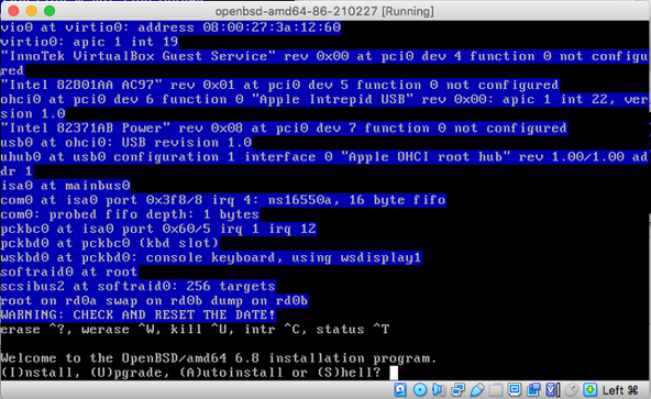 OpenBSD Install Screenshot